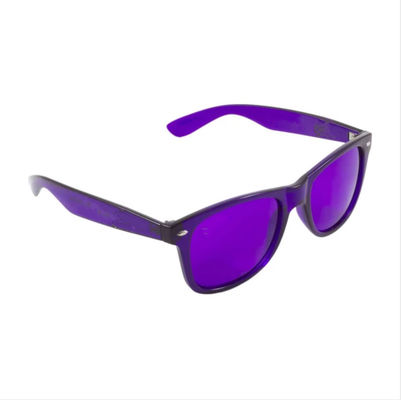 보라색 틴트 글래스 UV UVB 렌즈 밝은 색 요법 선글라스