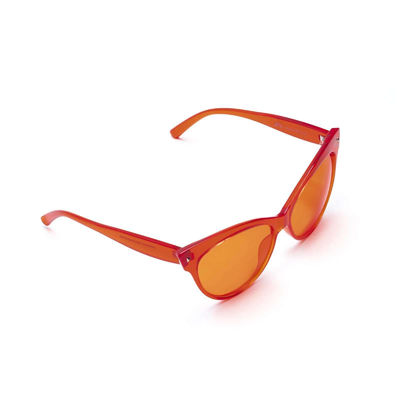 PC 고양이 눈 프레임 UV400 보호 오렌지색 색채요법 안경